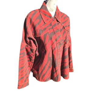 Zara Red Brown Zebra Print Oversized‎ Snaps Shirt Jacket Women's Size M thumbnail 6