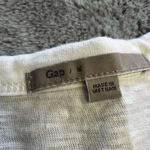 Gap Women's Medium 3/4 Sleeve White Camo Striped Shirt‎ 100% Cotton thumbnail 10