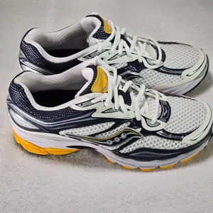 Saucony ProGrid Omni 9 White Navy Yellow Unisex Sneakers Size 9 NWOT thumbnail 6