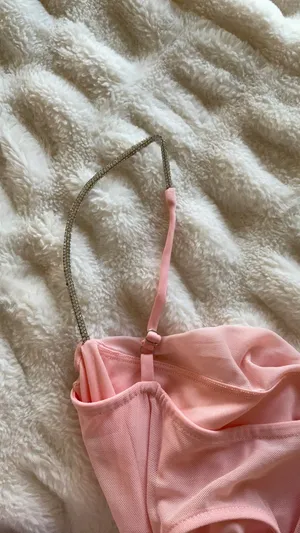 Lucy in the sky coral sparkle straps mini dress thumbnail 4