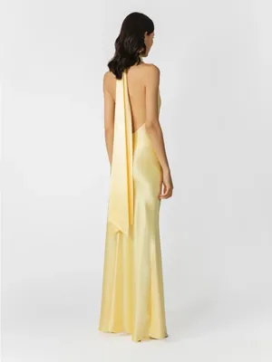 Sau Lee Penelope Backless Satin Gown in Popcorn Yellow 10 thumbnail 9