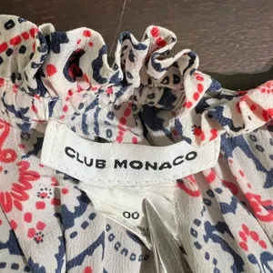 Club Monaco Silk Paisley Tiered Maxi Dress Tassel‎ Halter 00 thumbnail 4