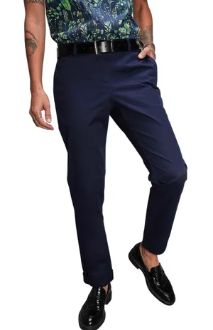 Wildfang Womens Ace Slim Crop Pants Size 8 Navy Blue Tailored Quiet Luxury Work thumbnail 1