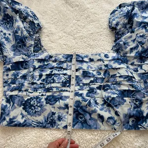 Abercrombie Fitch Women Floral Puff Sleeve Crop Top Sz XL Resort Summer Vacation thumbnail 3