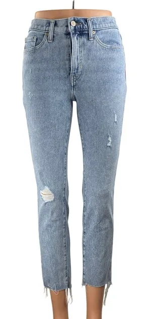 Banana Republic Blue High Waisted Distressed Frayed Skinny Denim Jeans Pants 26 thumbnail 1