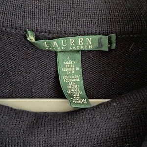 Women's LRL Lauren Ralph‎ Lauren Blue White Stripe Funnel Neck Sweater Sz Large thumbnail 3