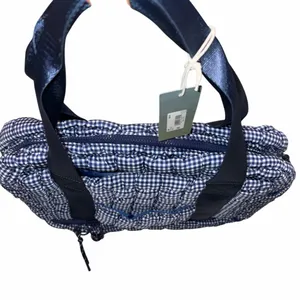 NEW With Tag AS Revival Altar’d State Blue & White Quilted Gingham Gym Bag Tote Laptop Bag thumbnail 2