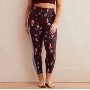 Aerie Chill Play Move Activewear Leggings‎ Leopard Cheetah brown blue small thumbnail 9