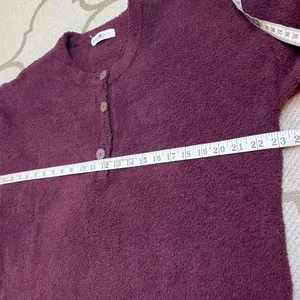Natural Life Cozy Up Sweater Dress Purple Maroon Knit Cozy Long Sleeve Size L thumbnail 5