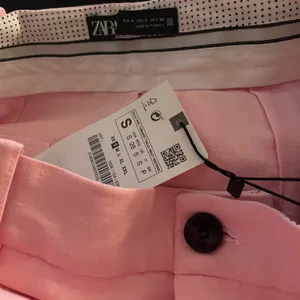 ZARA NWT Pink High-waisted WIDE LEG MENSWEAR STYLE PANTS. thumbnail 3