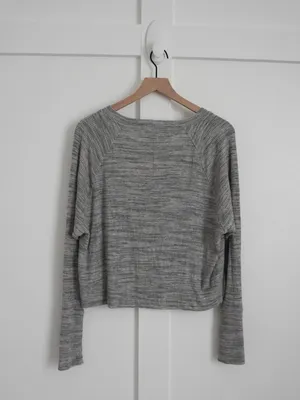 Free People V-Neck Cardigan Sweater Heathered Grey thumbnail 3