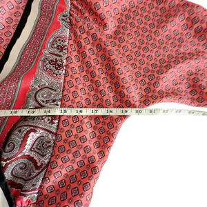 Zara Kimono Wrap Dress MEDIUM Tie Pink Black Paisley Silky 3/4 Sleeve thumbnail 7