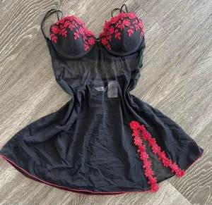 black sheer slip dress Size M thumbnail 1