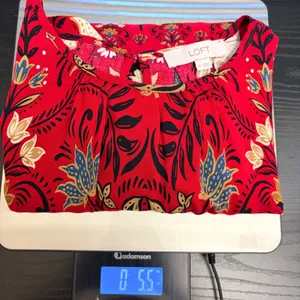 Loft Womens Red Floral Paisley Long Sleeve Tie Cuff Blouse Size M Bohemian thumbnail 10
