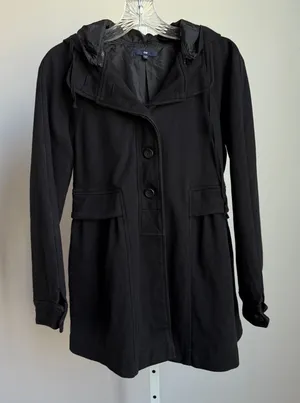Gap sz M black 100% cotton hooded jacket‎ thumbnail 1