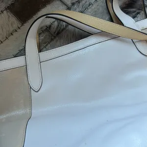 COACH Vintage Horse and Carriage Leather Tote Bag Creme thumbnail 7