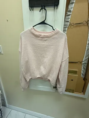 LOLA Pink Daisy Embroidered Knit Sweater Size L thumbnail 3