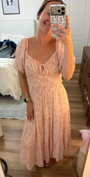 Pink Floral Maxi Dress thumbnail 1