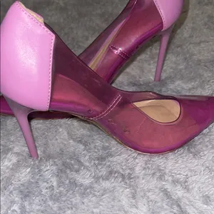 CHINESE LAUNDRY Darling Pink Purple Clear Vinyl Pointed Toe Stiletto Pumps Heels thumbnail 7
