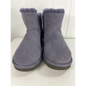 UGG MINI BAILEY SNAPS Graystone SHEEPSKIN WOMEN'S BOOTS. Women's Size 9. NEW thumbnail 4