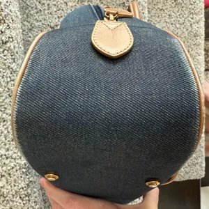 Christian Dior Vintage Denim Saddle Bowler Bag, dark wash, large size thumbnail 12