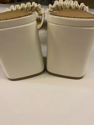 NW On 34th Ruched White Block Heel Mule thumbnail 6