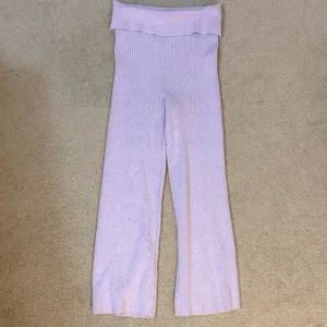 Aerie Women’s Large Lilac Ribbed Knit Pants Like New thumbnail 2