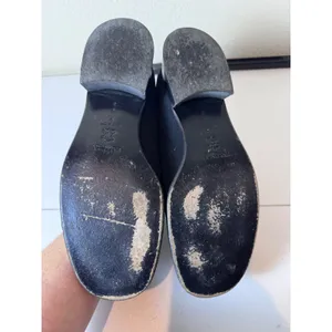 Vintage Y2K Retro Paloma Loafers Womens 9 Black Canvas Block Heel‎ Minimalist thumbnail 3