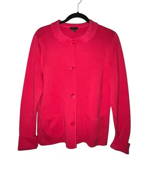 Talbots Bright Pink Button-Front Cardigan Sweater thumbnail 1