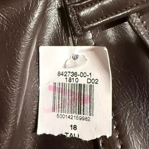 NWT Old Navy 18 Tall Extra High-Rise Barrel Leg Faux Leather Pants Topsoil Brown thumbnail 8