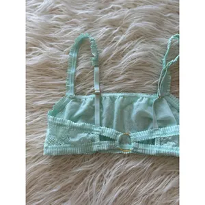 Aerie Coral Lace Bandeau Bralette Size Small thumbnail 3