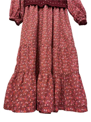 By Anthropologie Layered Burgundy Sweater Dress Size Large Womens thumbnail 6