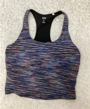 DSG Womens Space Dye Racerback Tank Top w/ Shelf Bra Blue Purple Pink Small NWOT thumbnail 1