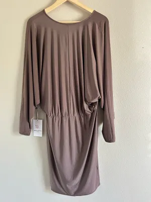NWT Amanda Uprichard Thomas Dress Taupe size Medium thumbnail 3