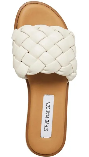 Steve Madden Women's Paislee Chunky Woven Braided Slide Flat Sandals 6 thumbnail 1