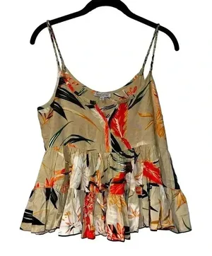 Vibrant Tropical Floral Cami Top- NWT Summer, Casual,‎ Going Out, Cute A1 thumbnail 1