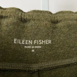 Eileen Fisher Relaxed Lagenlook Wide Leg Pull On Pant Medium‎ Green Olive thumbnail 4