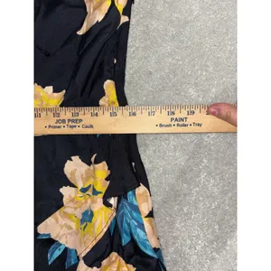 dolan silk dress medium floral knee length flutter sleeve‎ Lined Ruffle Detail thumbnail 5
