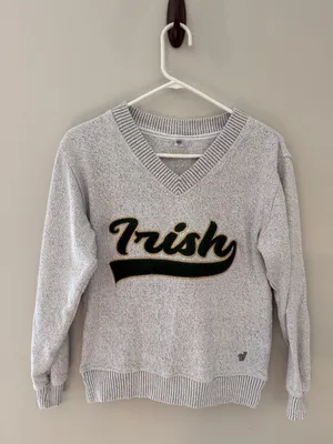 Varsity Spirit Irish V-Neck Sweater XS Green Gold thumbnail 3