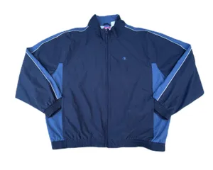 Vintage Navy Blue Two Tone Zip Up Jacket thumbnail 1