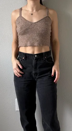 Brown Knitted Zara Tank Top thumbnail 1