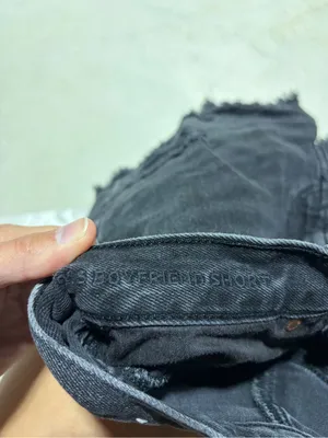 American Eagle Women's 90s boyfriend Black Distressed Denim Shorts 00 thumbnail 7