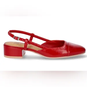 TIME and TRU Womens Red Faux Leather Sling Back Shoes Size 8 Block Heel New thumbnail 5