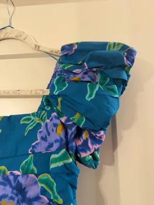 Peach Love California Teal Floral Maxi Dress thumbnail 7