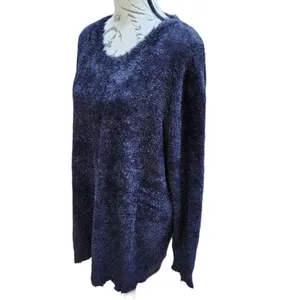 Free People NWT x Sandrine Rose Metallic Oversized Sweater in Gunmetal‎ Medium thumbnail 4