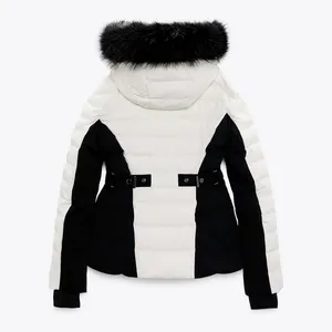 Zara ski puffer jacket skiing coat feathers down fitted winter coat thumbnail 9