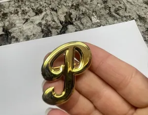 Lot Of 2 Vintage - Modern Gold Tone Brooch Pins Letter / Initial P thumbnail 9