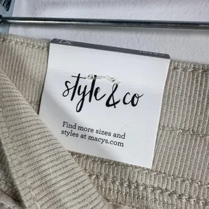 Style & Co Womens XL Beige 100%‎ Linen Capri Cargo Pants Mid Rise Comfort Waist thumbnail 4
