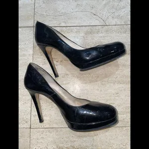 LK Bennett Shilo‎ Black Patent Round Toe Pump Heels Women's Size 39 thumbnail 9