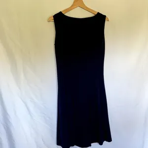 Susan Graver navy blue knee‎ length dress sleeveless summer sundress women's XS thumbnail 6